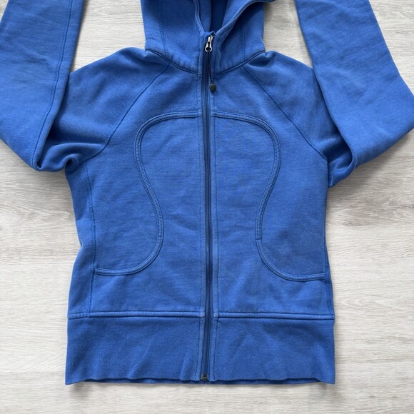 Vintage Lululemon Scuba Hoodie OG RARE No thumbholes Blue Size 8 EUC - Picture 6 of 12
